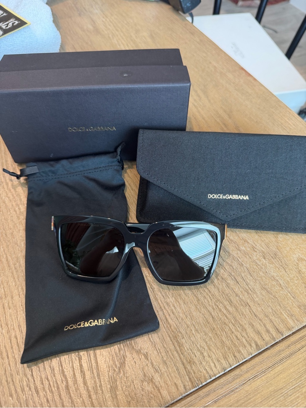 Dolce & Gabbana Black Oversized Square Sunglasses